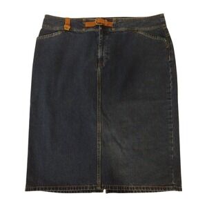 Lauren Jeans Co Skirt Sz 14 Blue Denim Jean Straight Skirt